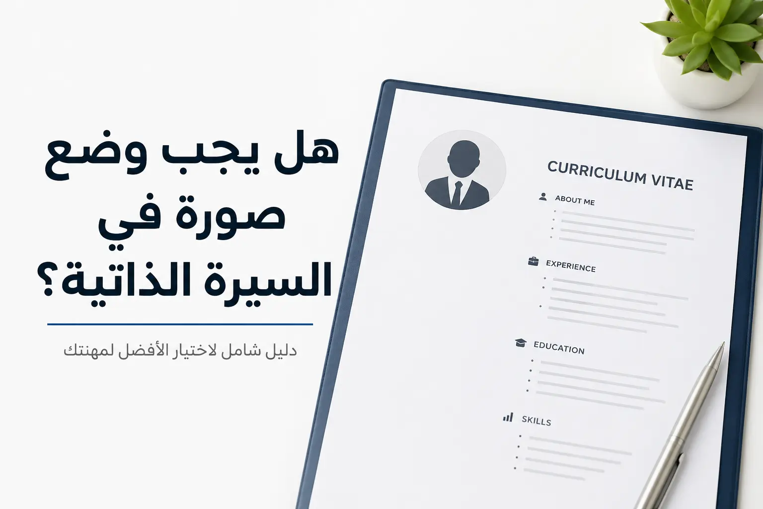 صورة توضيحية لسيرة ذاتية احترافية توضح أهمية وضع الصورة الشخصية في الـ CV